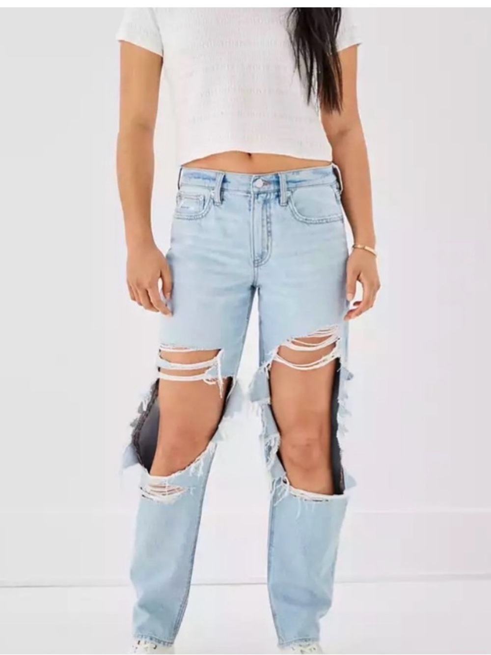 American Eagle Blue Ripped Jeans | Size: 2